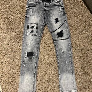 Project X Distressed Gray/Black Jeans